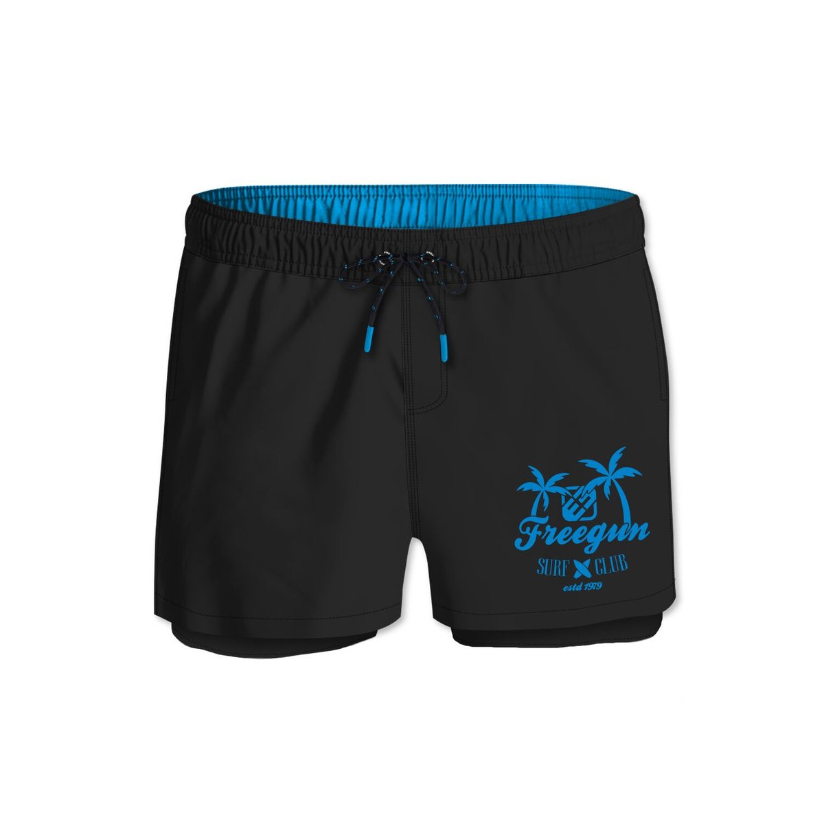 Maillot de Bain short noir/bleu, FREEGUN