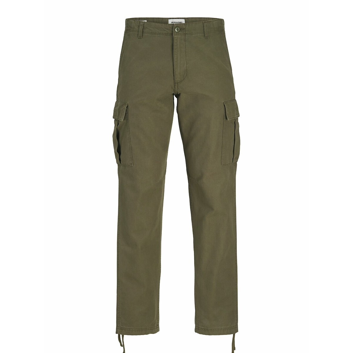 Pantaloni cargo con fondo stretto verde kaki, JACK & JONES