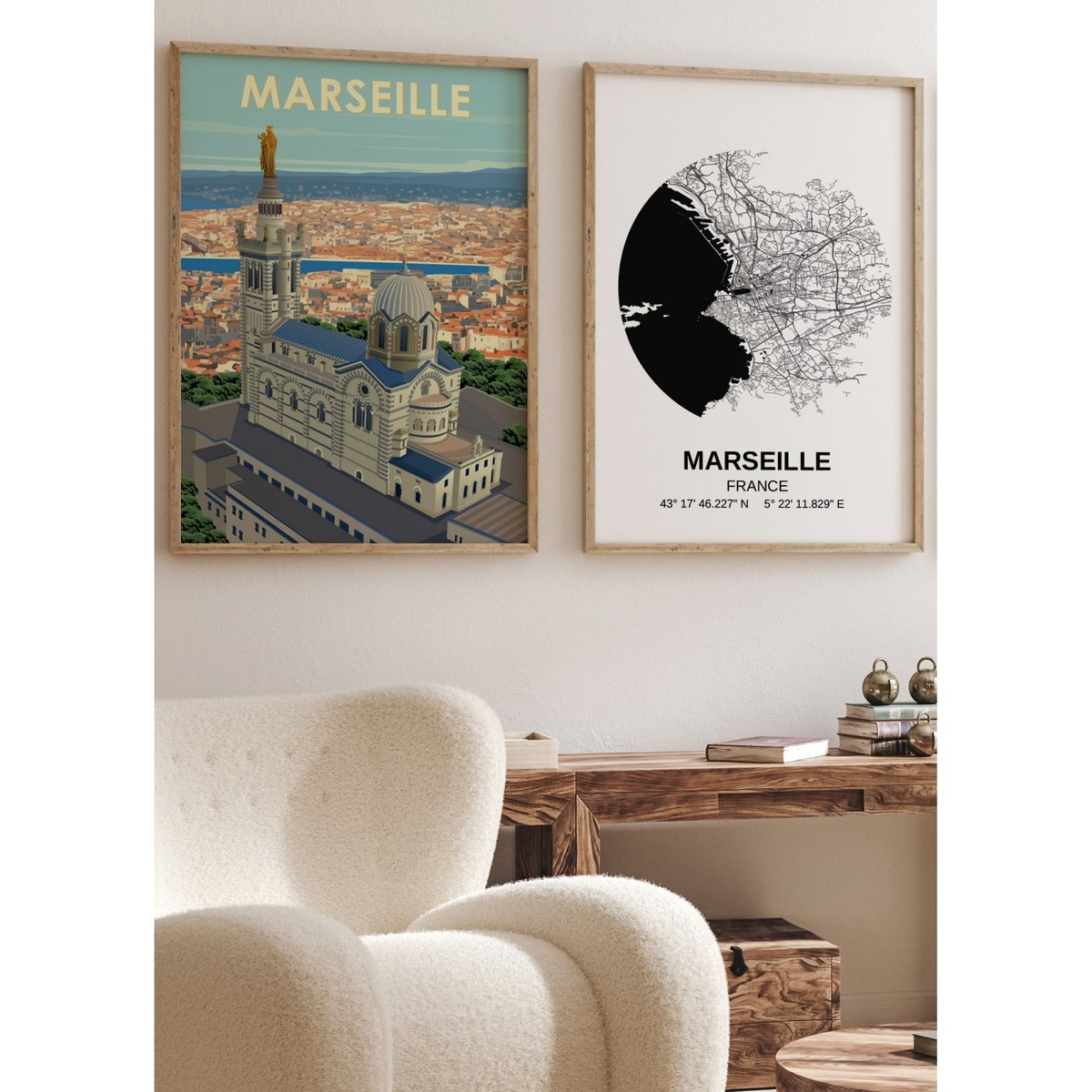 Affiche ville Marseille 3 blanc, L'AFFICHERIE