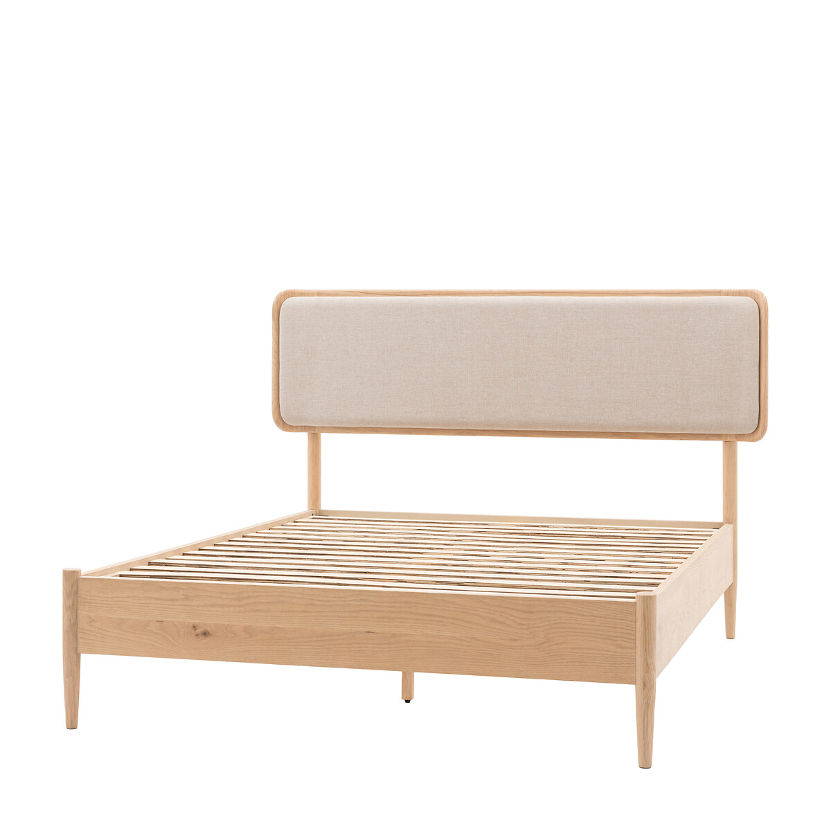 Hale Mid-Century Linen & Oak Bed oak, ÉDITÉ