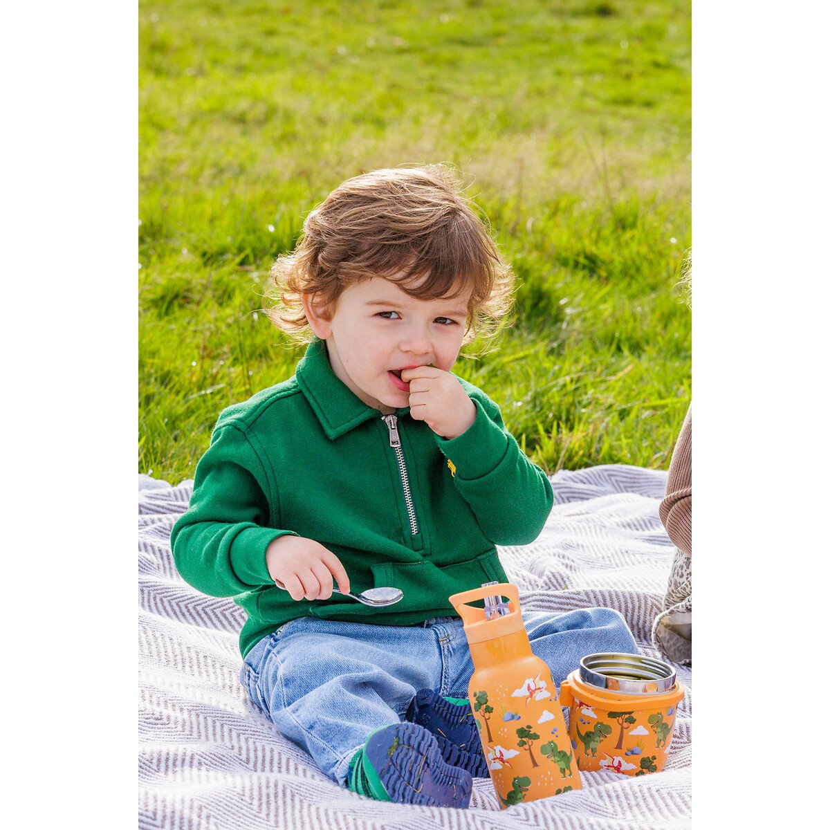 Kids Dinosaur Food Flask & Water Bottle Set orange, VINERS