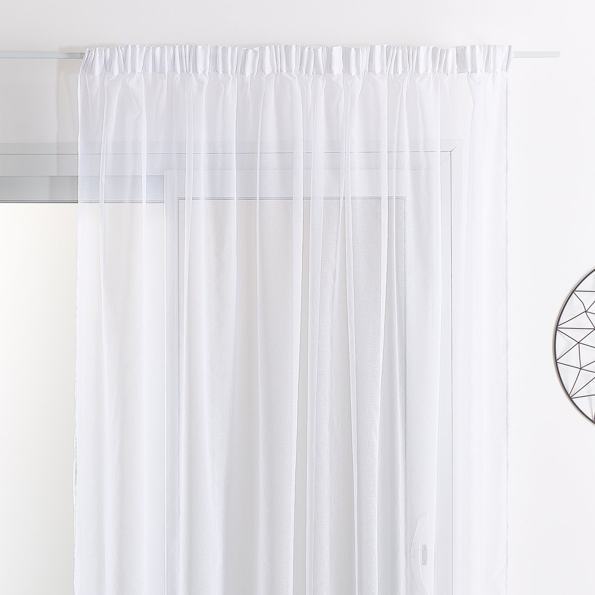 Voilage fantaisie Beluga - QABANE blanc, HOME MAISON