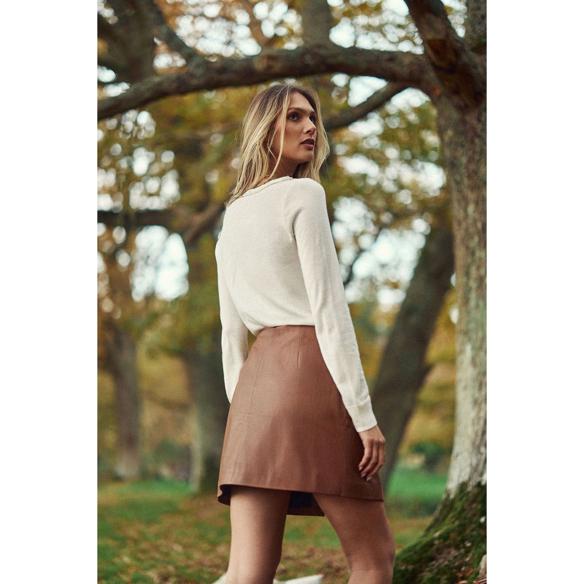 Jupe courte droite uni FLAVY 15-camel, LA PETITE ETOILE