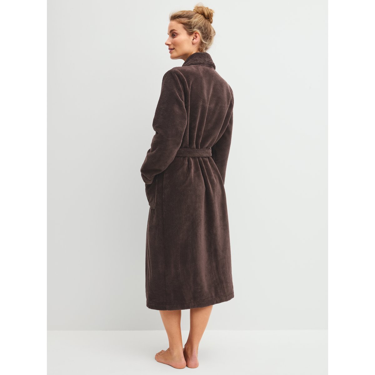 Peignoir 120 cm manches longues Coton ALPINE LW coffee bean, CALIDA