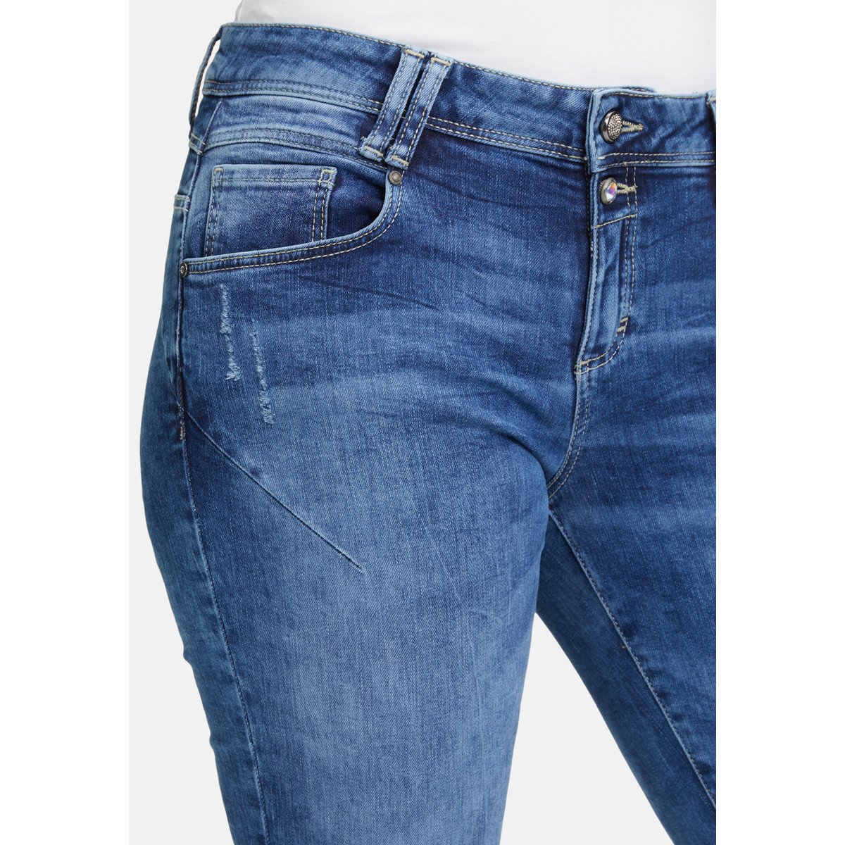 Pantalon Boyfriend à rivets bleu, CARTOON