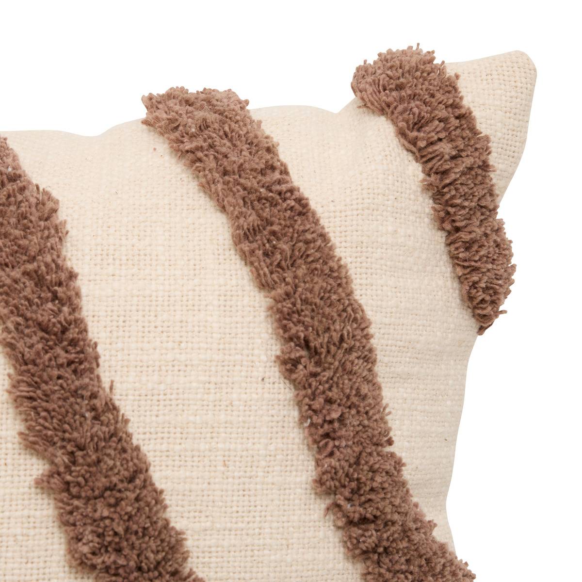 Coussin carré en coton HAWKI marron, ATMOSPHERA