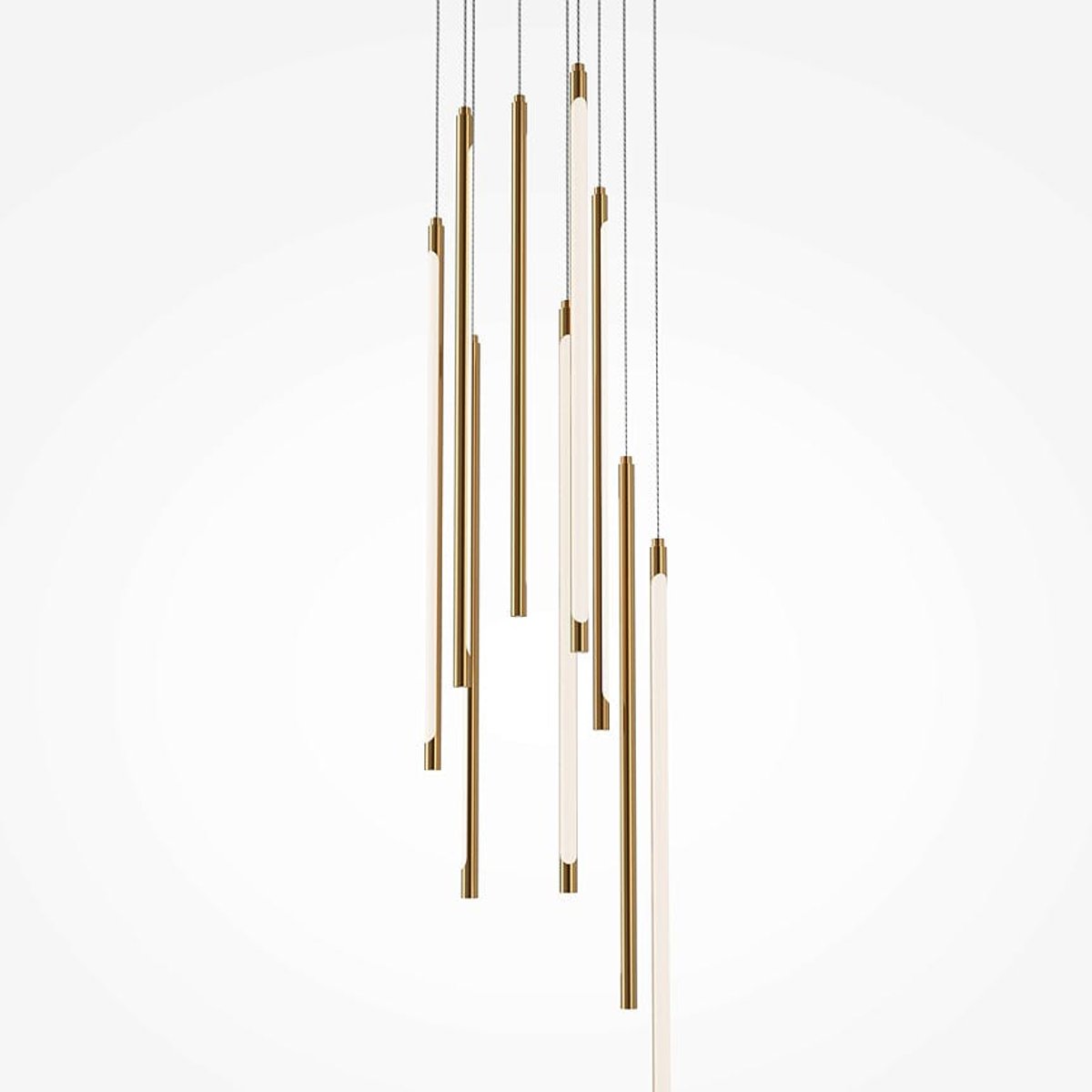 Lustre 9 lampes LED en cascade SALEM doré, PIER IMPORT