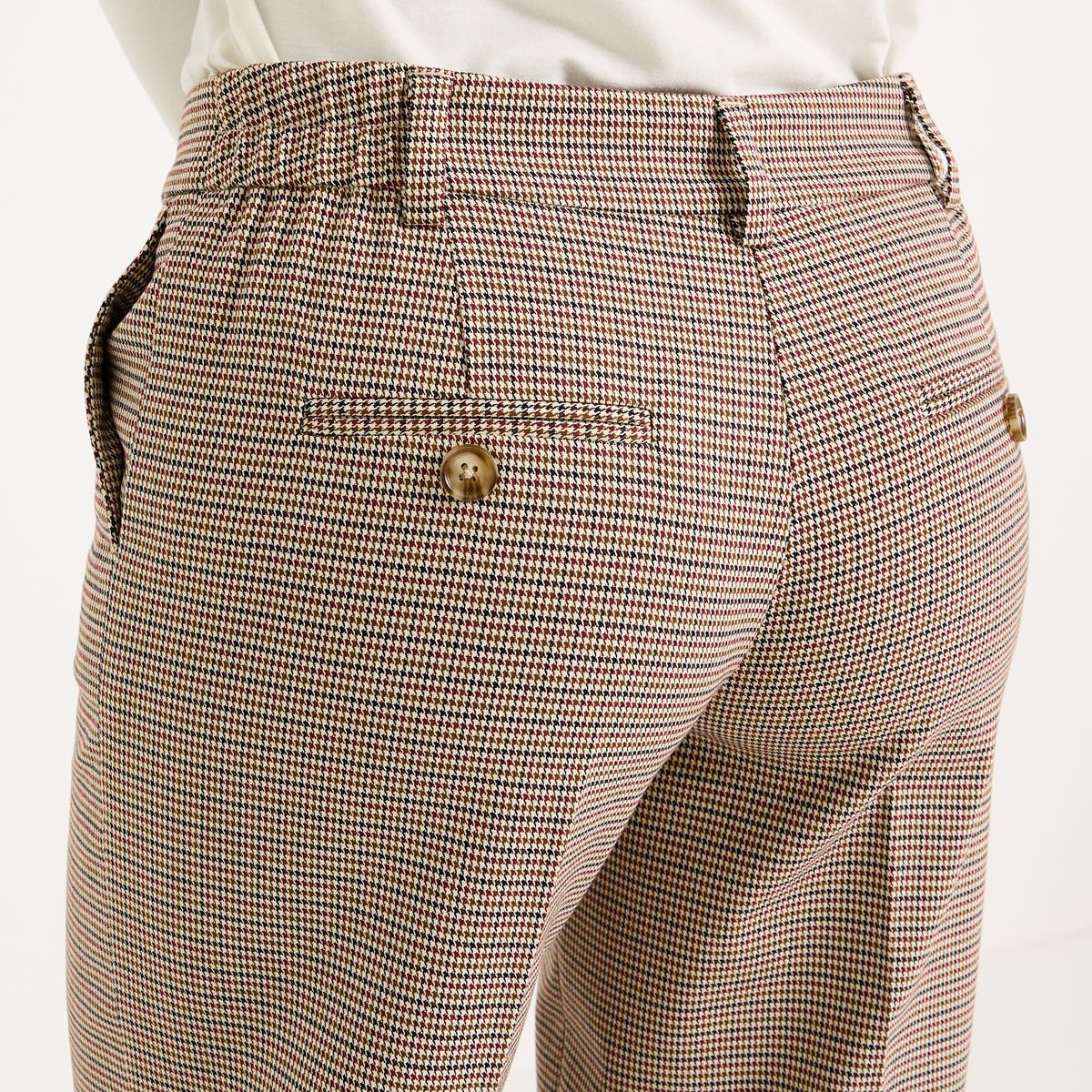 Pantalon à carreaux beige, GRAIN DE MALICE