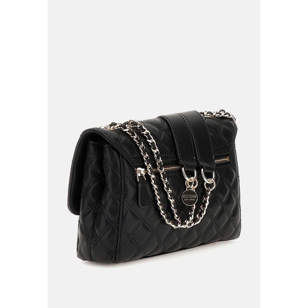 Sac À Bandoulière Giully Surpiqué noir, GUESS