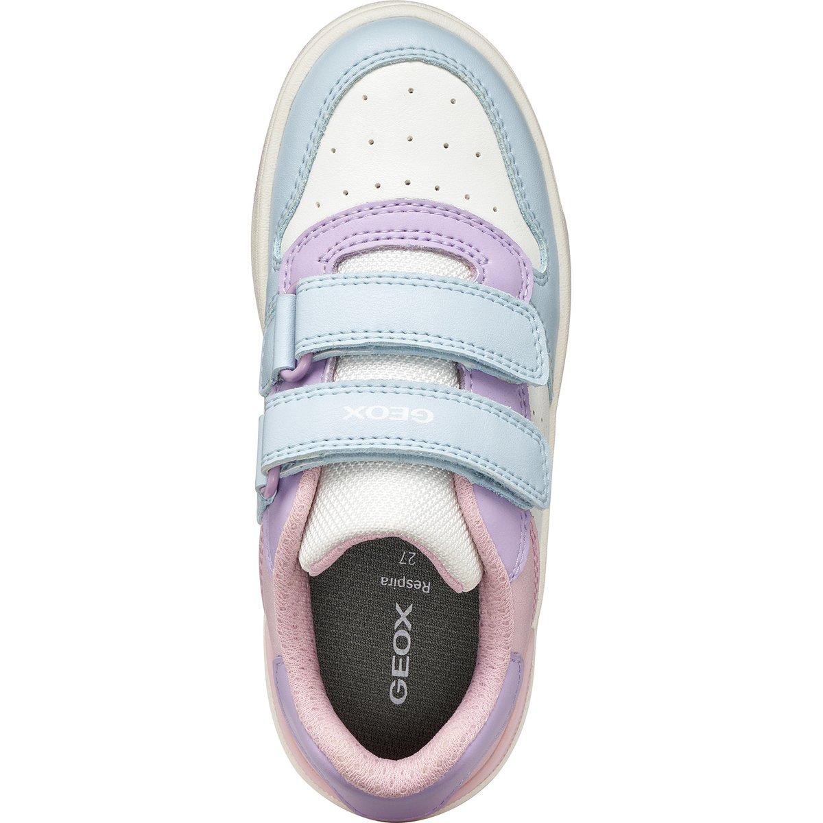 Baskets respirantes à velcro Washiba bleu ciel clair/lilas clair, GEOX