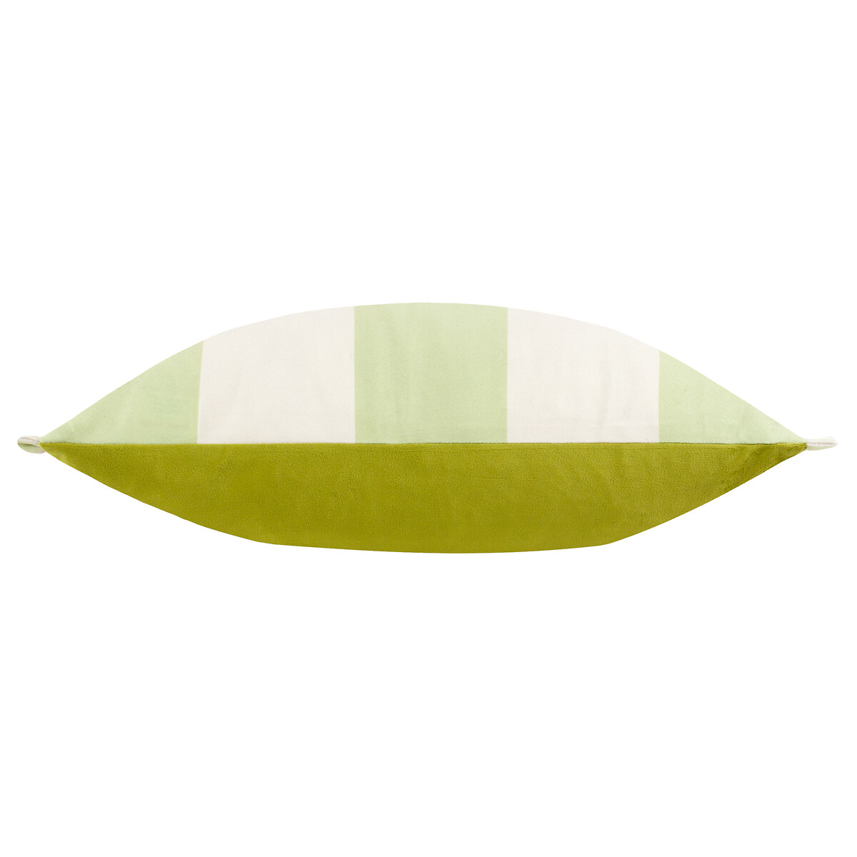 Araya Striped Velvet Cushion dark green/light green, FURN.