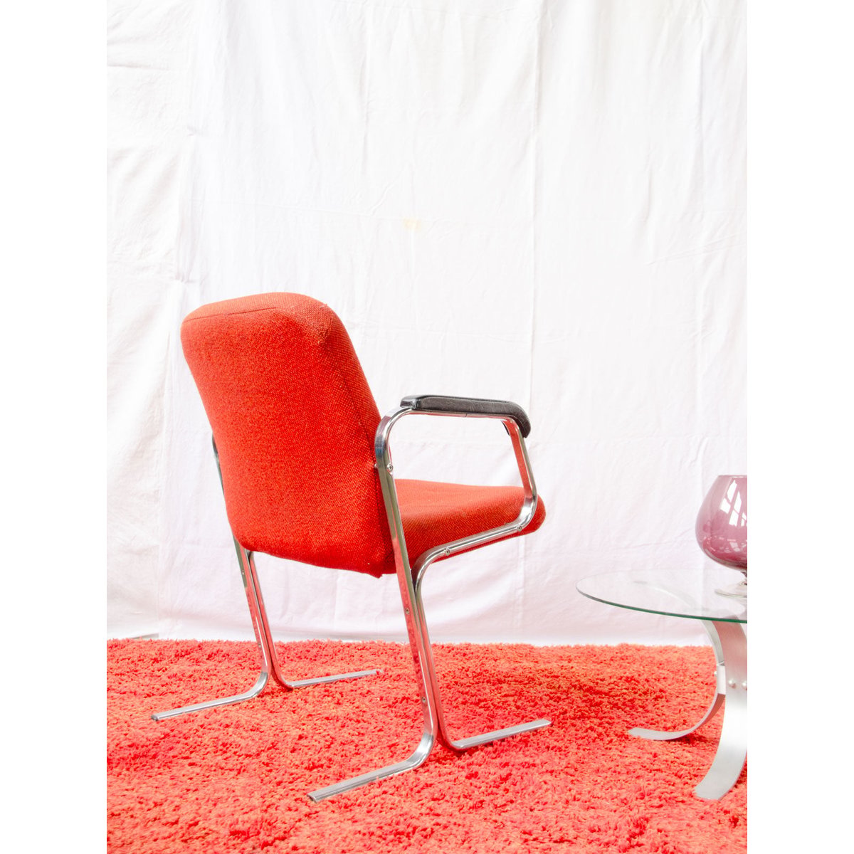 Fauteuil en tissu et skaï Jakob N°1435 - Bon état noir, DEBONGOUT