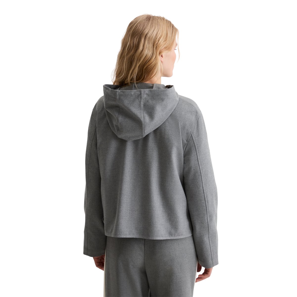 Veste à capuche d'intérieur regular en polyester et viscose recyclés gris, MARC O'POLO