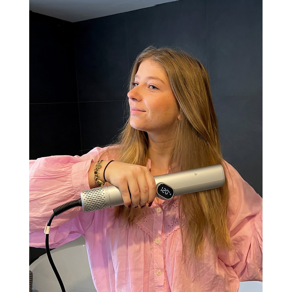 SENYA Lisseur Séchant argenté Wet & Dry 2 en 1 Hair Fusion– Lisseur et Sèche-Cheveux à Air Chaud, Température et Vitesse Ajustables SYWB-HS027S argent, SENYA