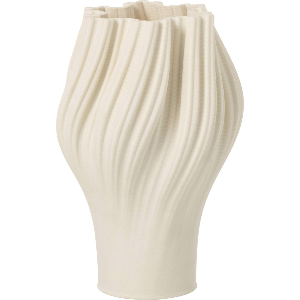 Vase en grès texturé impression 3d blanc, RECOLLECTION