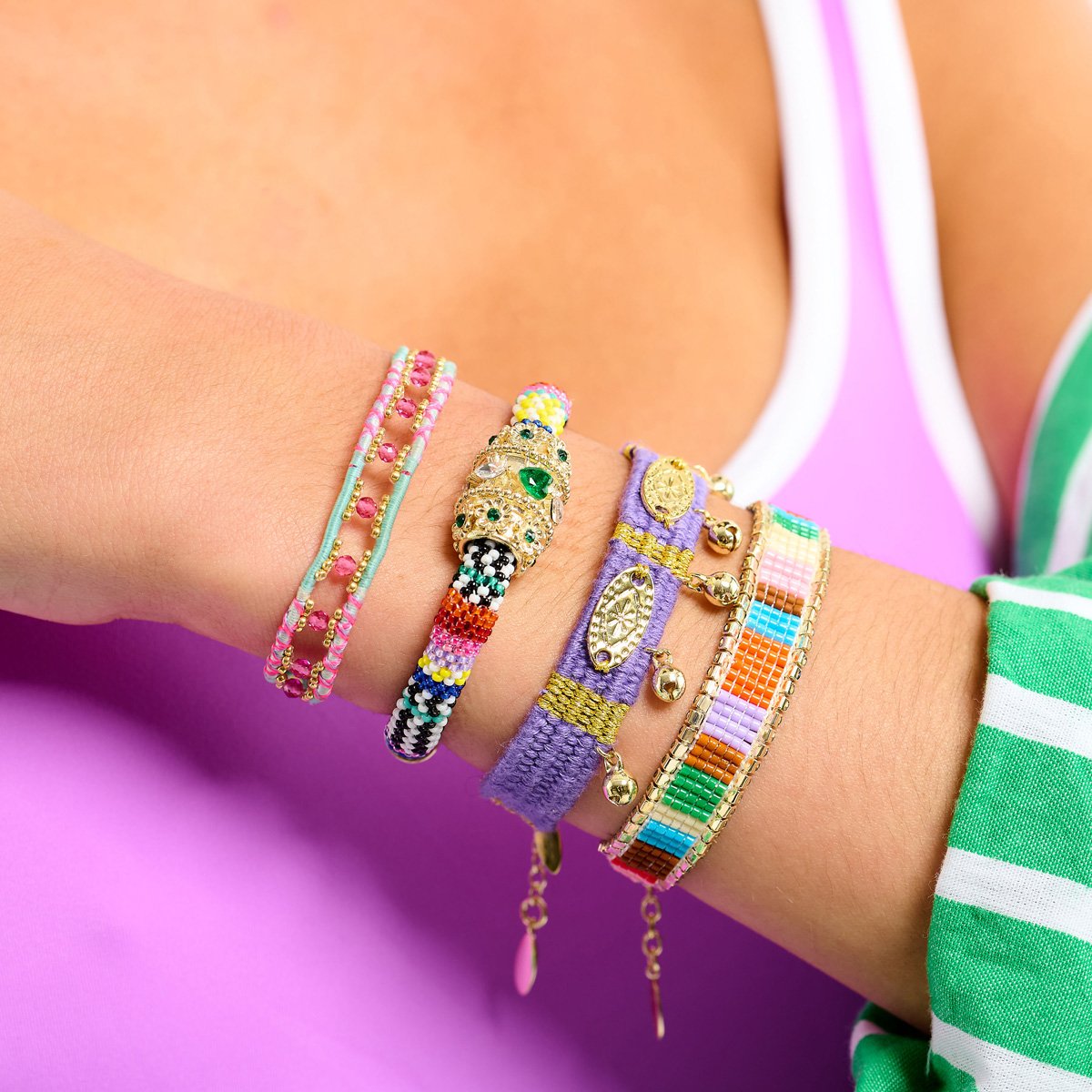 Bracelet perles tissées avec charm FELYNI multicolore, HIPANEMA