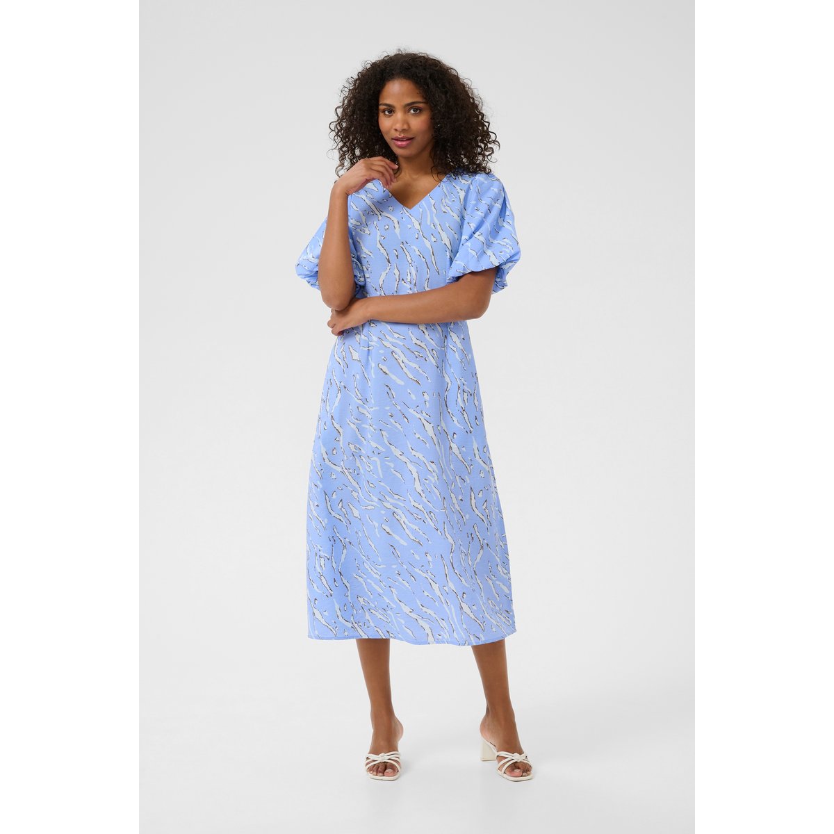 Dress bleu vista blue w. nantucket aop, KAFFE