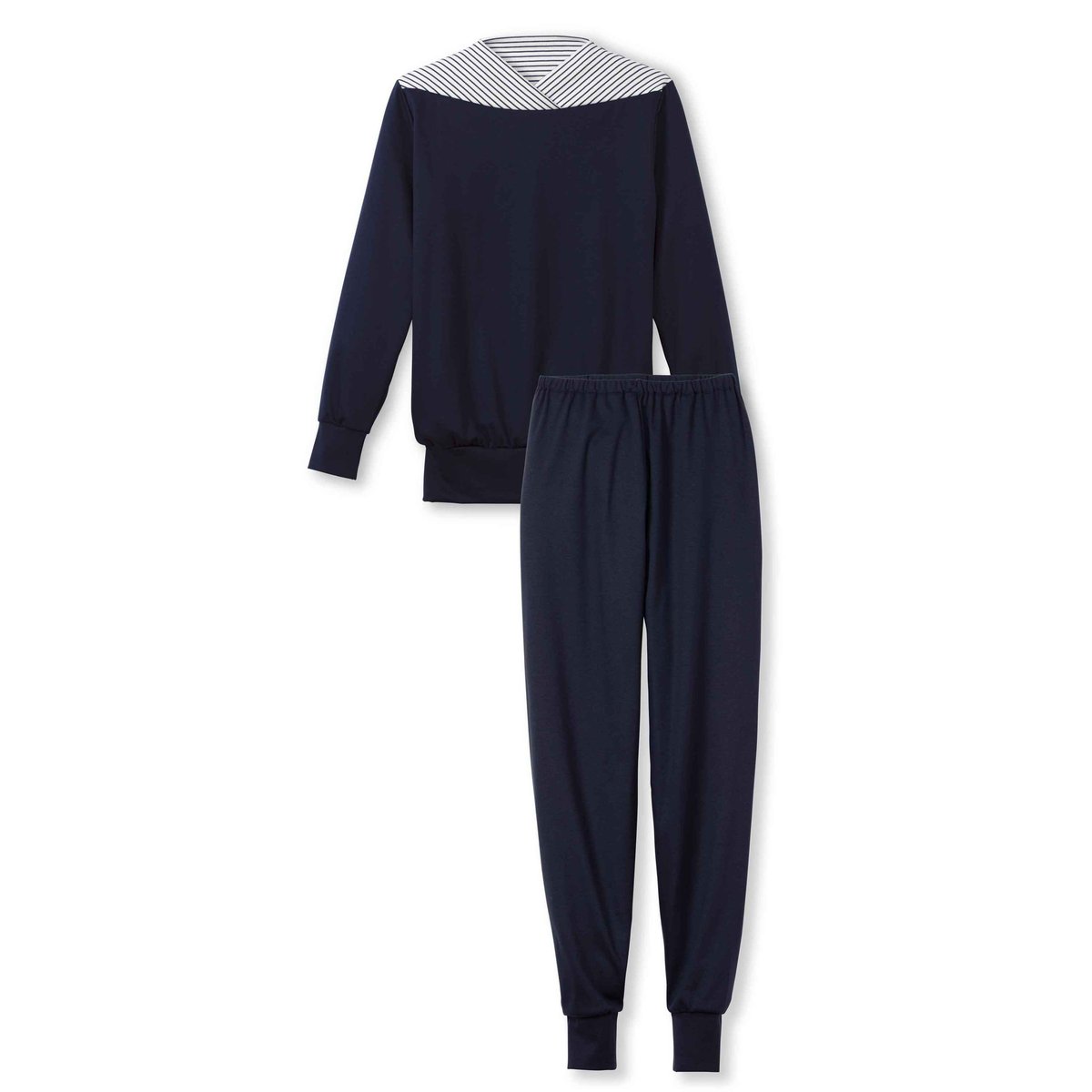 Pyjama avec bords élastiques manches longues Coton SOULMATE bleu lapis foncé, CALIDA