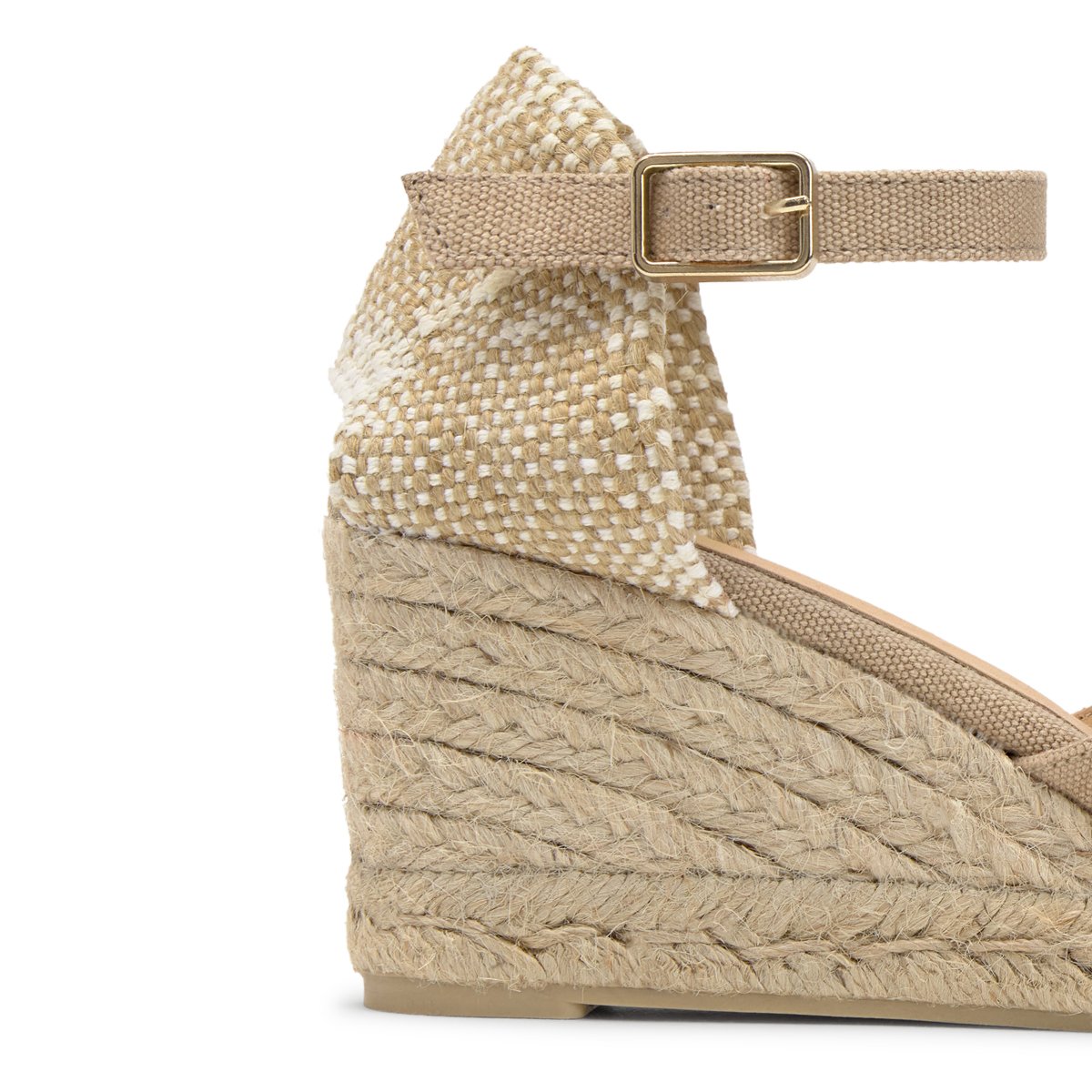 Espadrilles compensées à plateforme tressée CHIARITA LIGHT PLATFORM sable, CASTANER