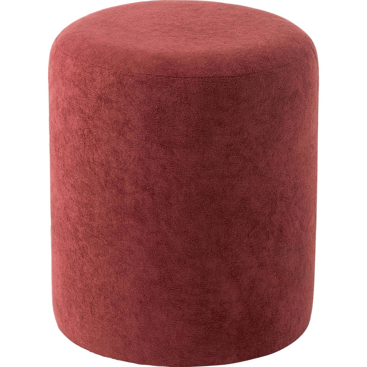Pouf rond en tissu bordeaux, RECOLLECTION
