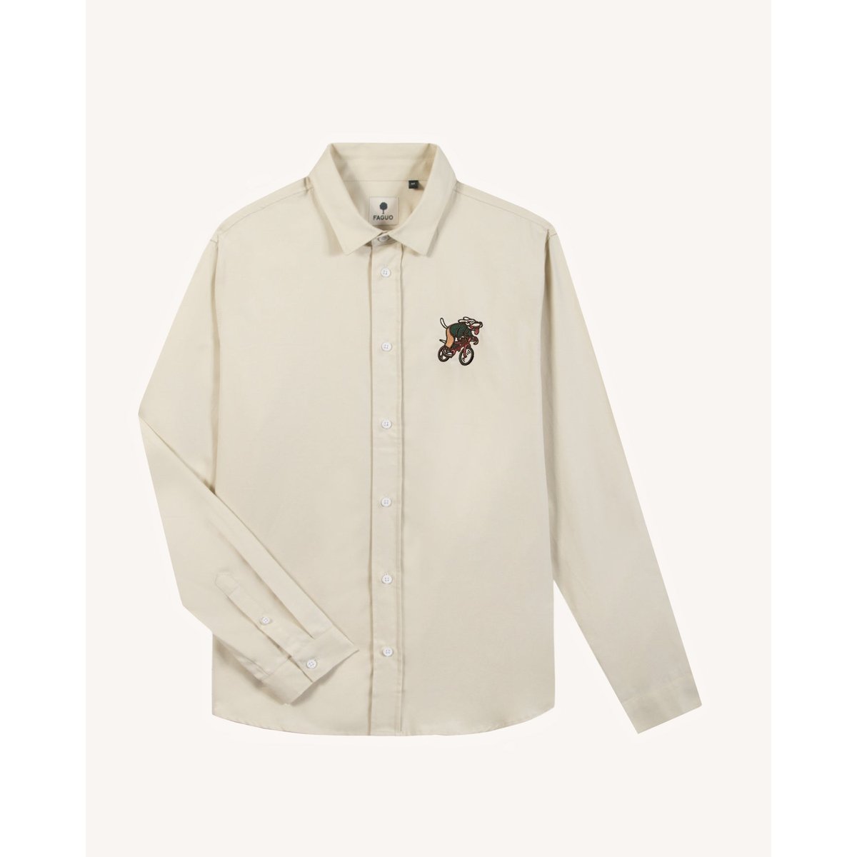 Chemise en tissu sergé écru, FAGUO