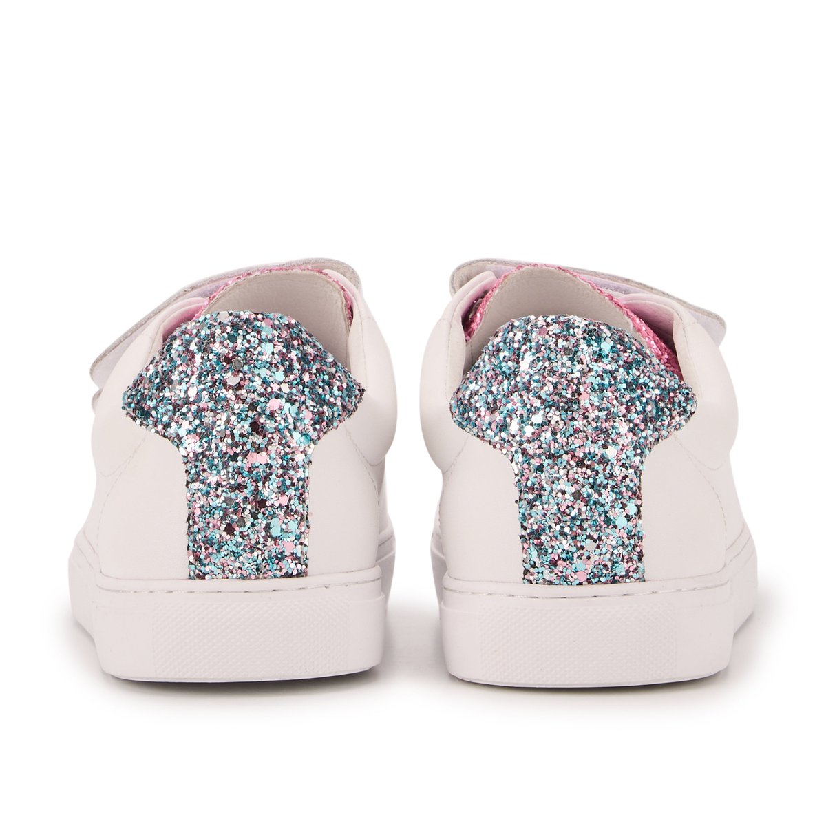 Baskets En Cuir Edith Glitters blanc, BONS BAISERS