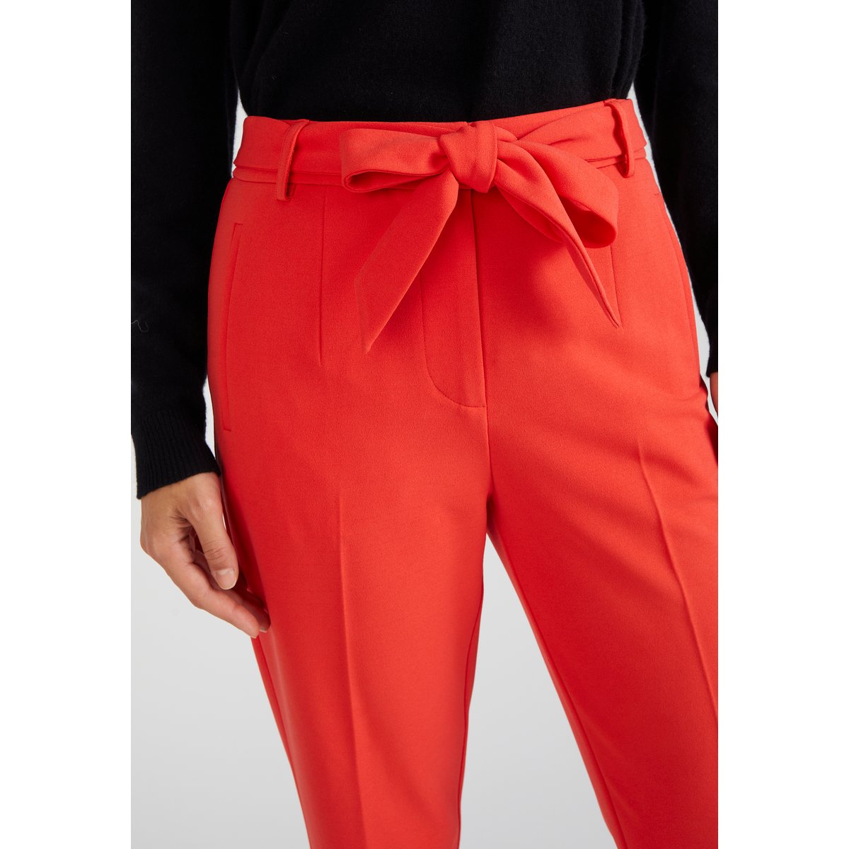 Pantalon fuselé en maille rouge, DAMART