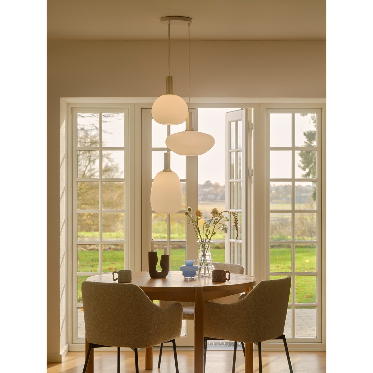 Support plafond Rond et Minimaliste en métal, LUANA 3-exits blanc, NORDLUX