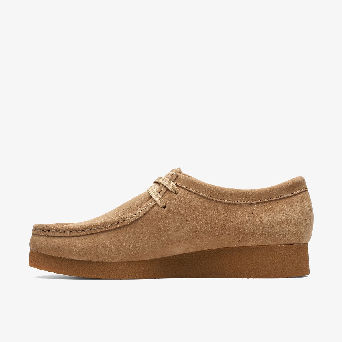 Scarpe Wallabee Evo in pelle scamosciata cammello, CLARKS