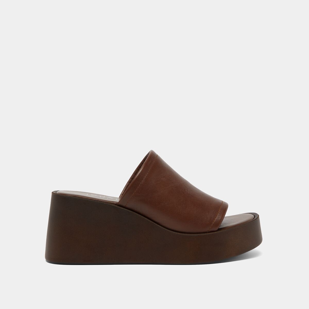Eugene Leather Platform Mules brown, JONAK