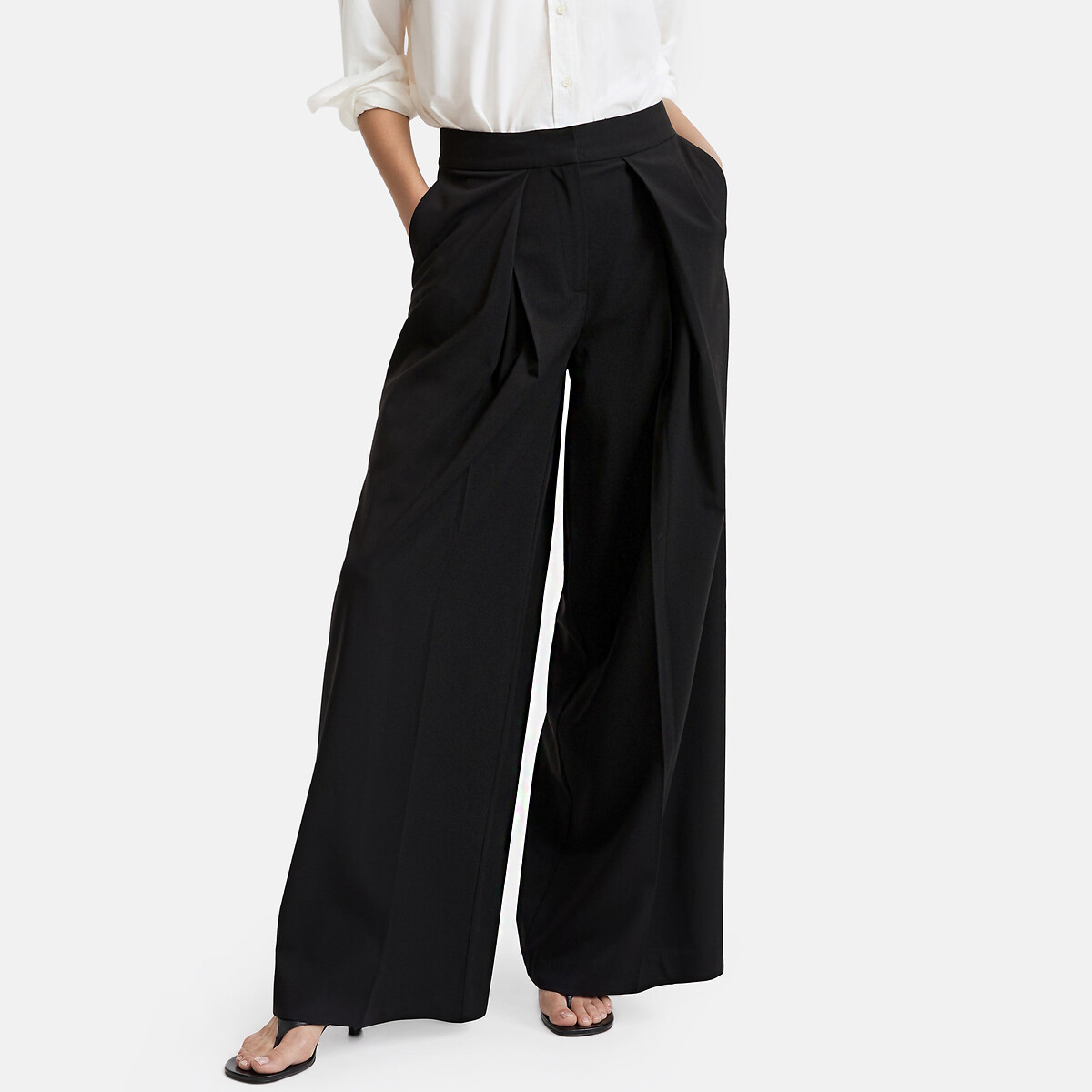 Pantalon extra large à plis noir, LA REDOUTE COLLECTIONS