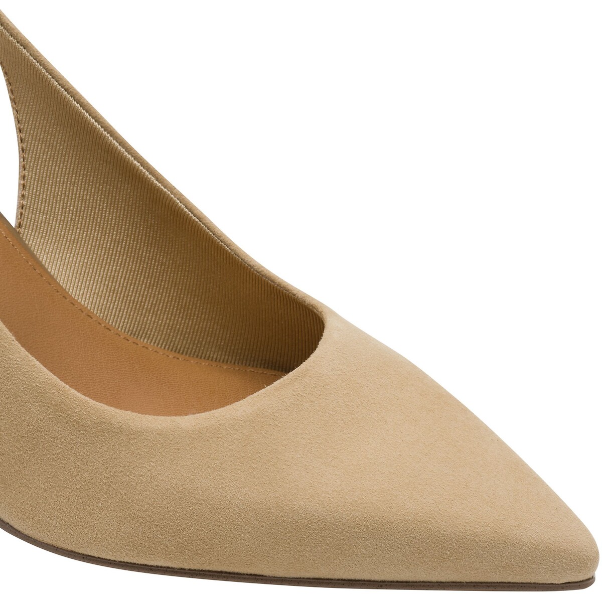 Escarpins pointus slingback en cuir tan, TAMARIS