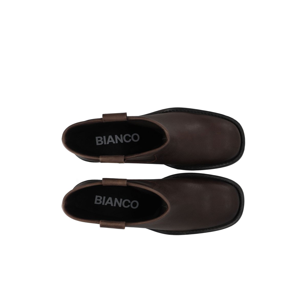 Bottes En Cuir brown, BIANCO