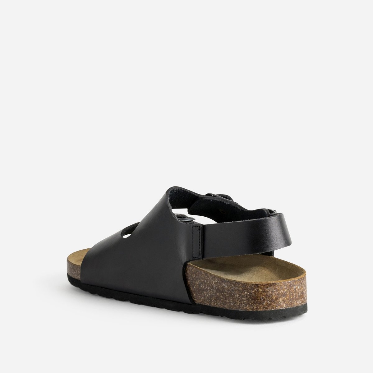 Sandale Plate en cuir NOE noir, ERAM
