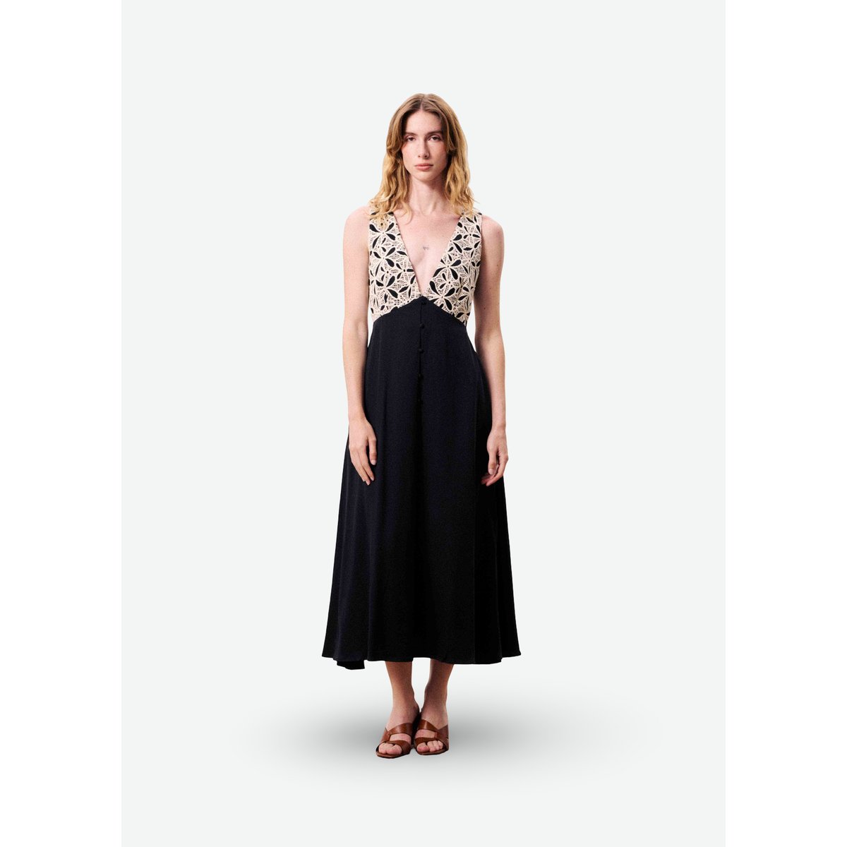 Robe longue BALANDRA noir, FRNCH
