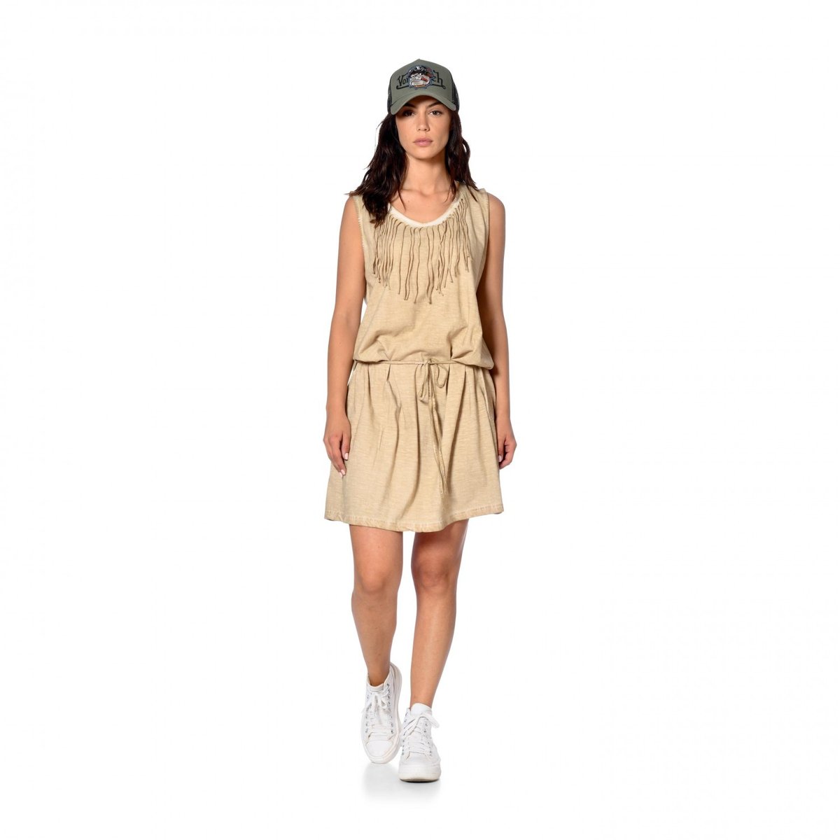 Robe en coton Jen beige, VON DUTCH