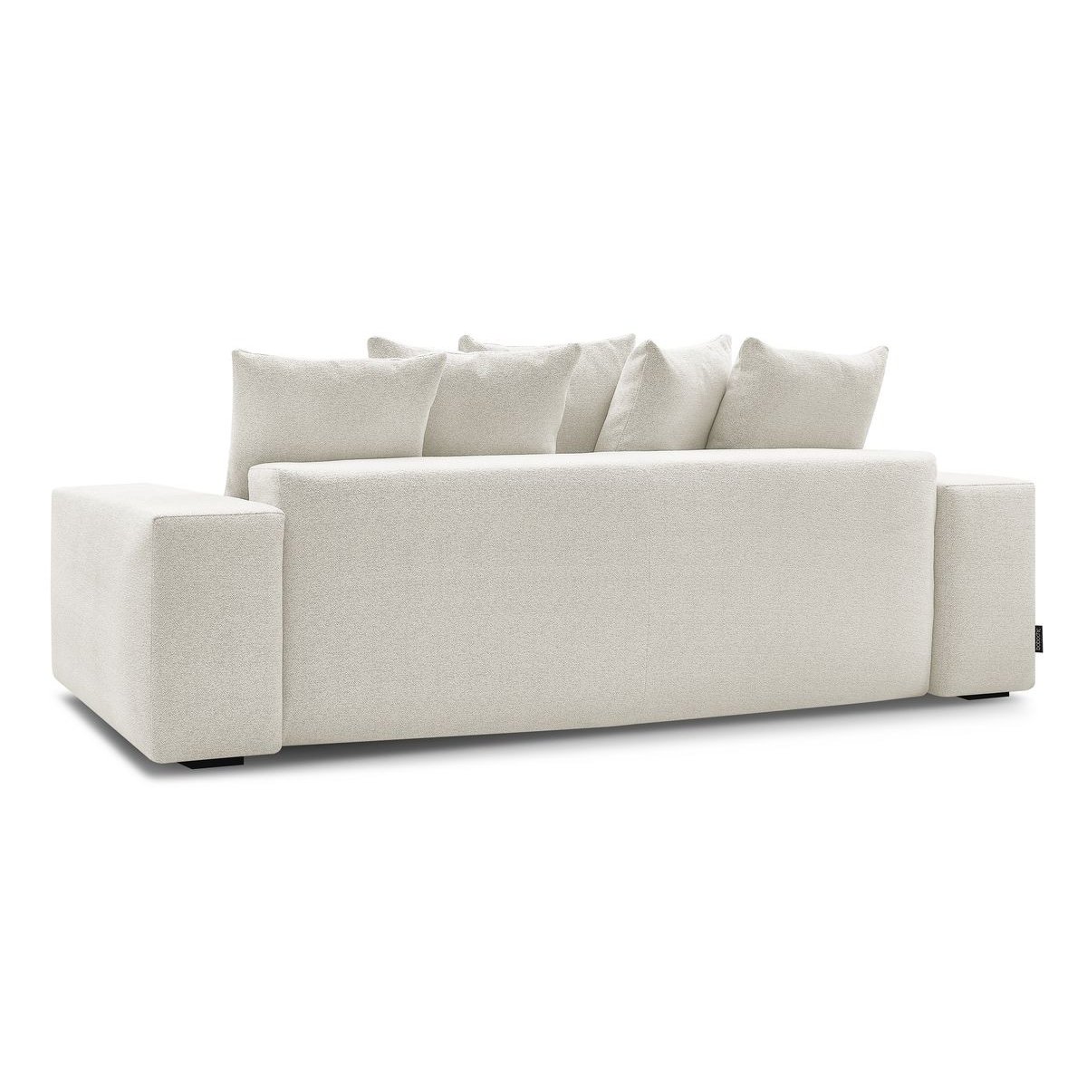 Canapé droit convertible 3 places en tissu chiné, VOLTAIRE blanc, BOBOCHIC