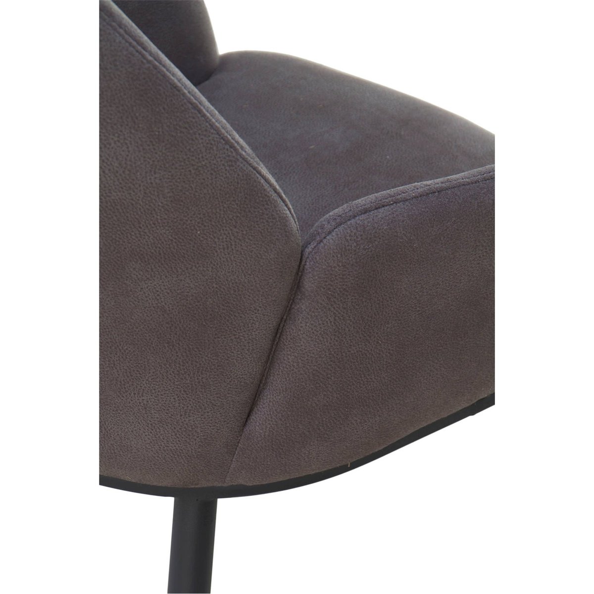 Fauteuil avec pieds en métal style moderne gris foncé pieds noirs, RECOLLECTION