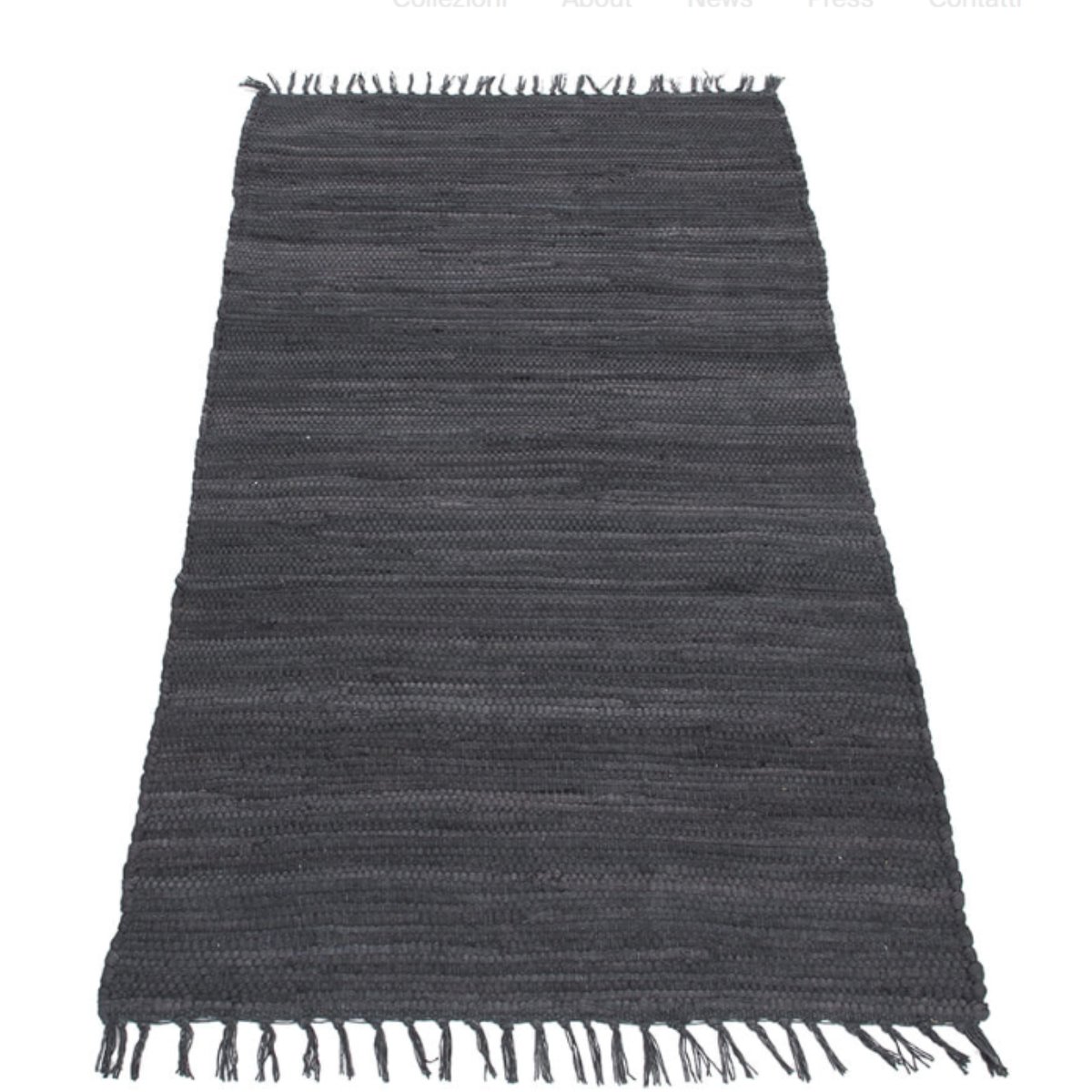 Tapis moderne à franges en coton NOUBA gris, NOVATREND