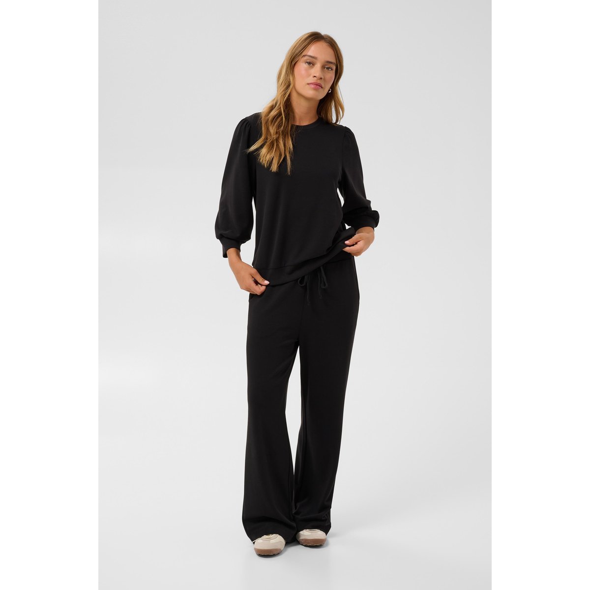 Pantalon casual noir, KAFFE
