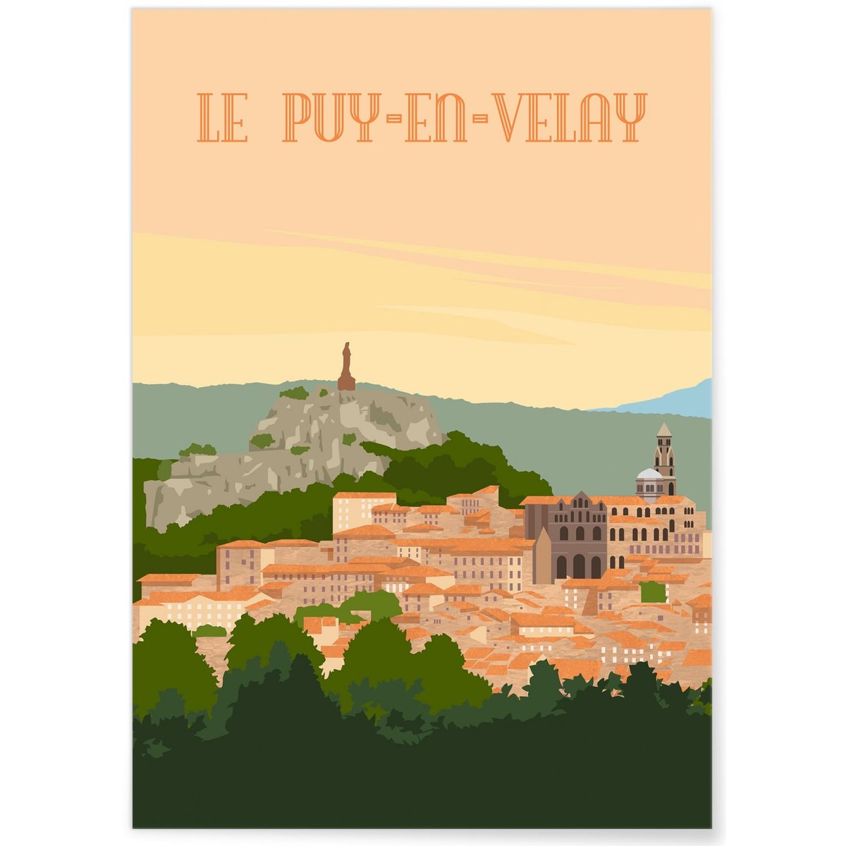 Affiche ville Le Puy-en-Velay blanc, L'AFFICHERIE