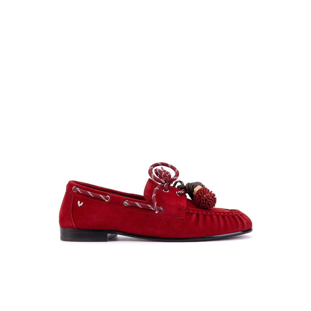 Mocassins cuir Baracchini red, MARTINELLI