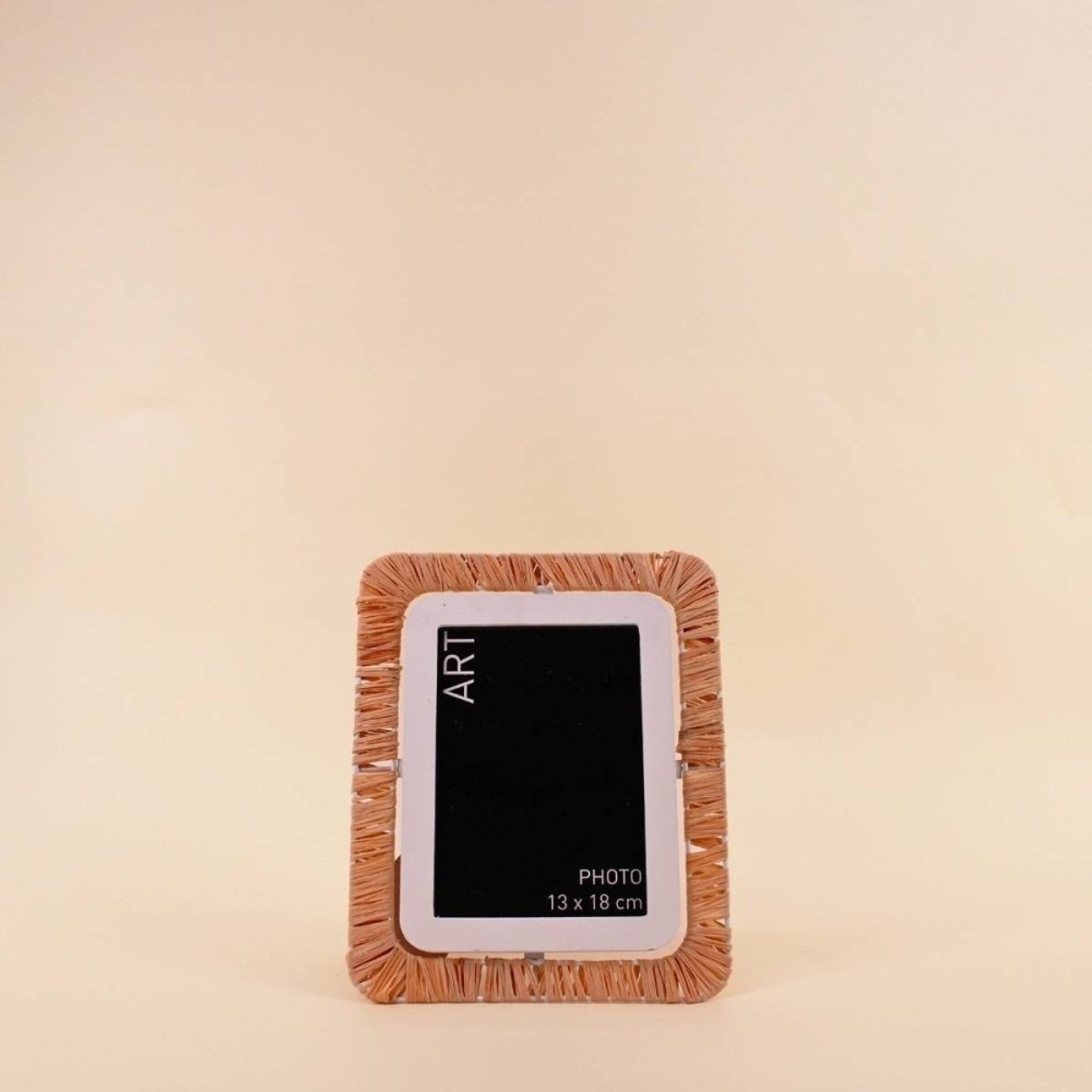 Cadre photo en raphia tissé 21x26cm beige, ORNAMI