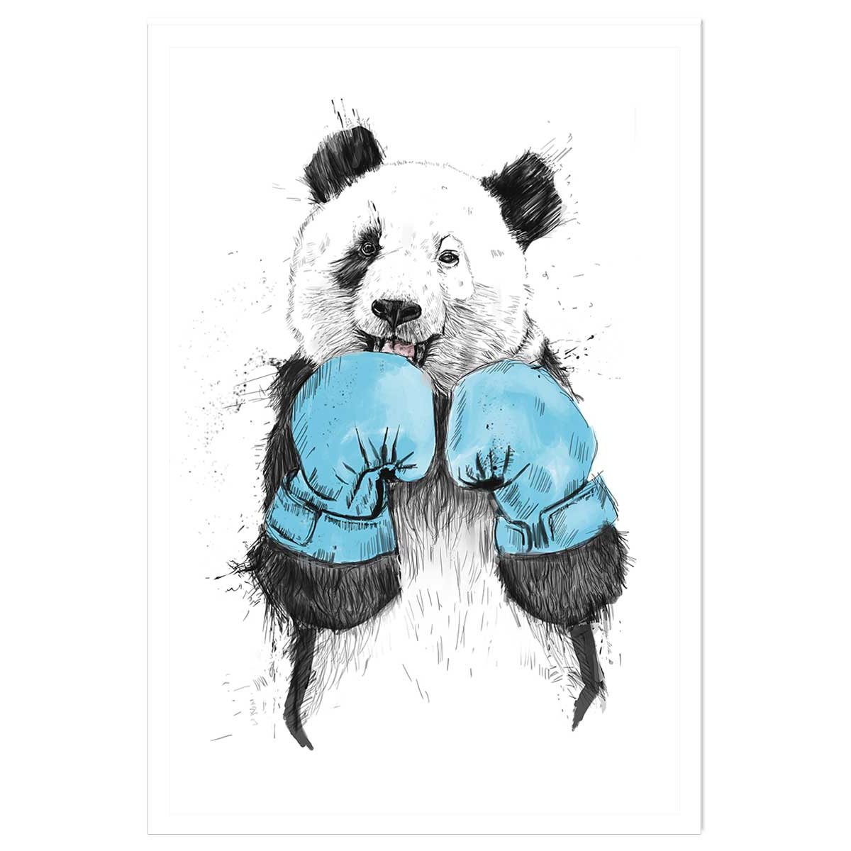 Affiche enfant boxe panda affiche seule, HEXOA
