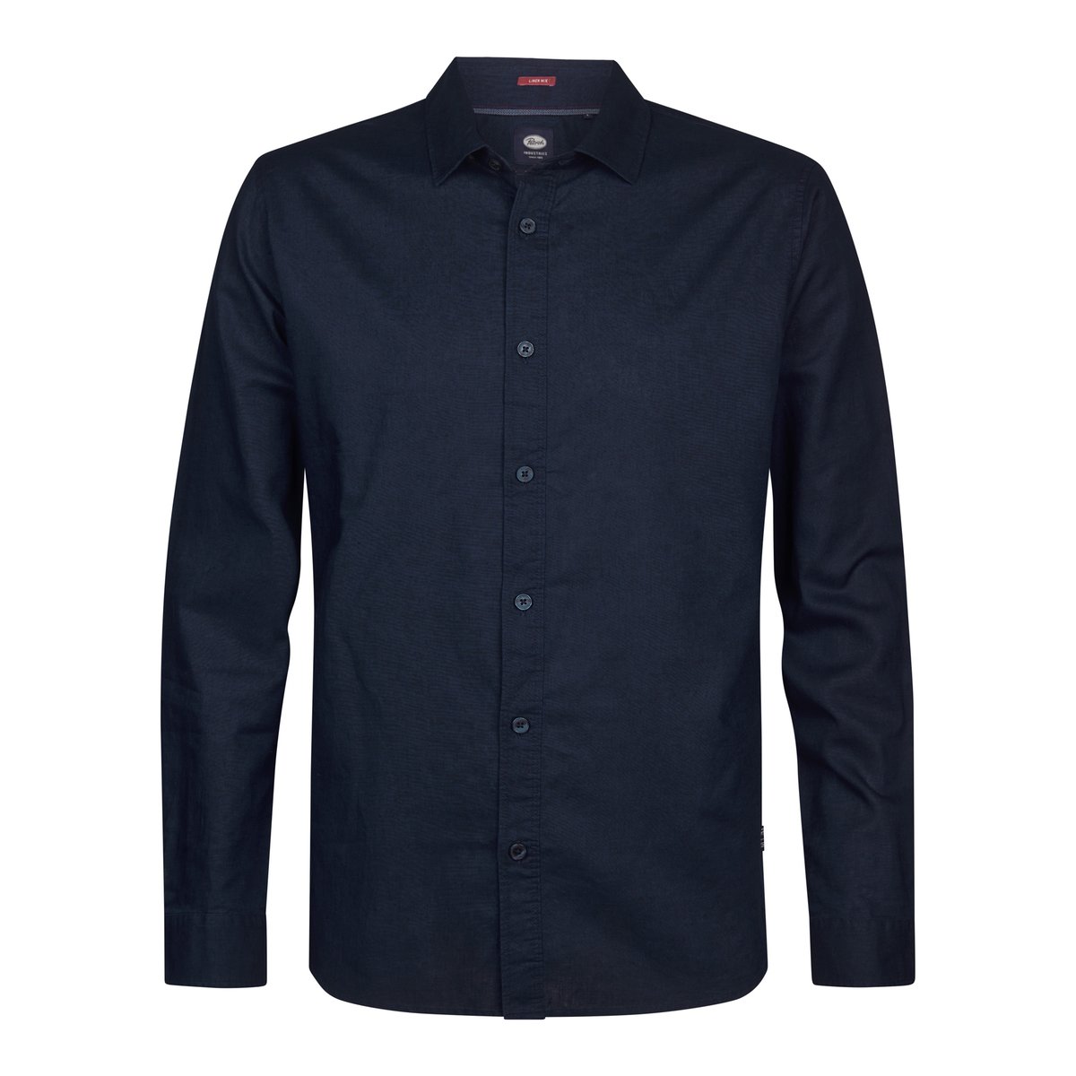 Chemise en mélange de lin uni canyonero bleu navy blue, PETROL INDUSTRIES