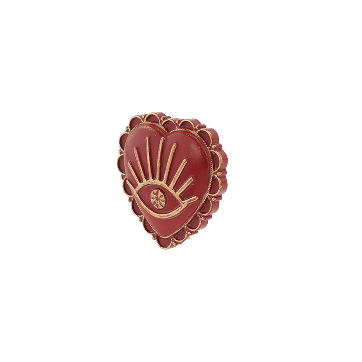 Déco murale ex-voto oeil 8x8cm rouge, EMDE