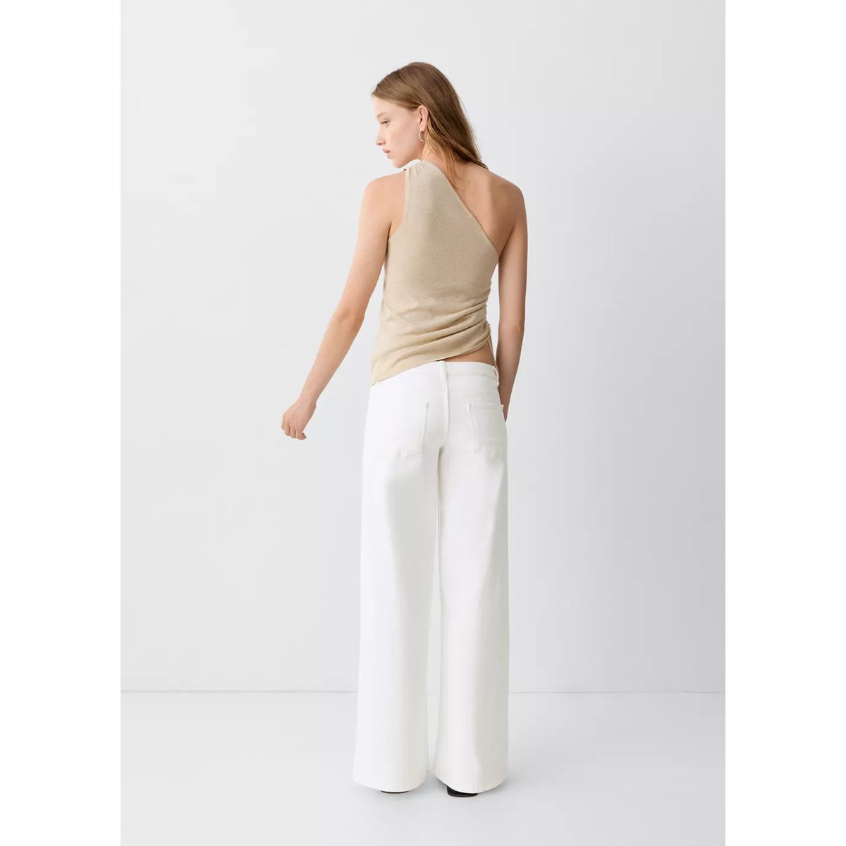 Jean low waist wide leg blanc, MANGO TEEN