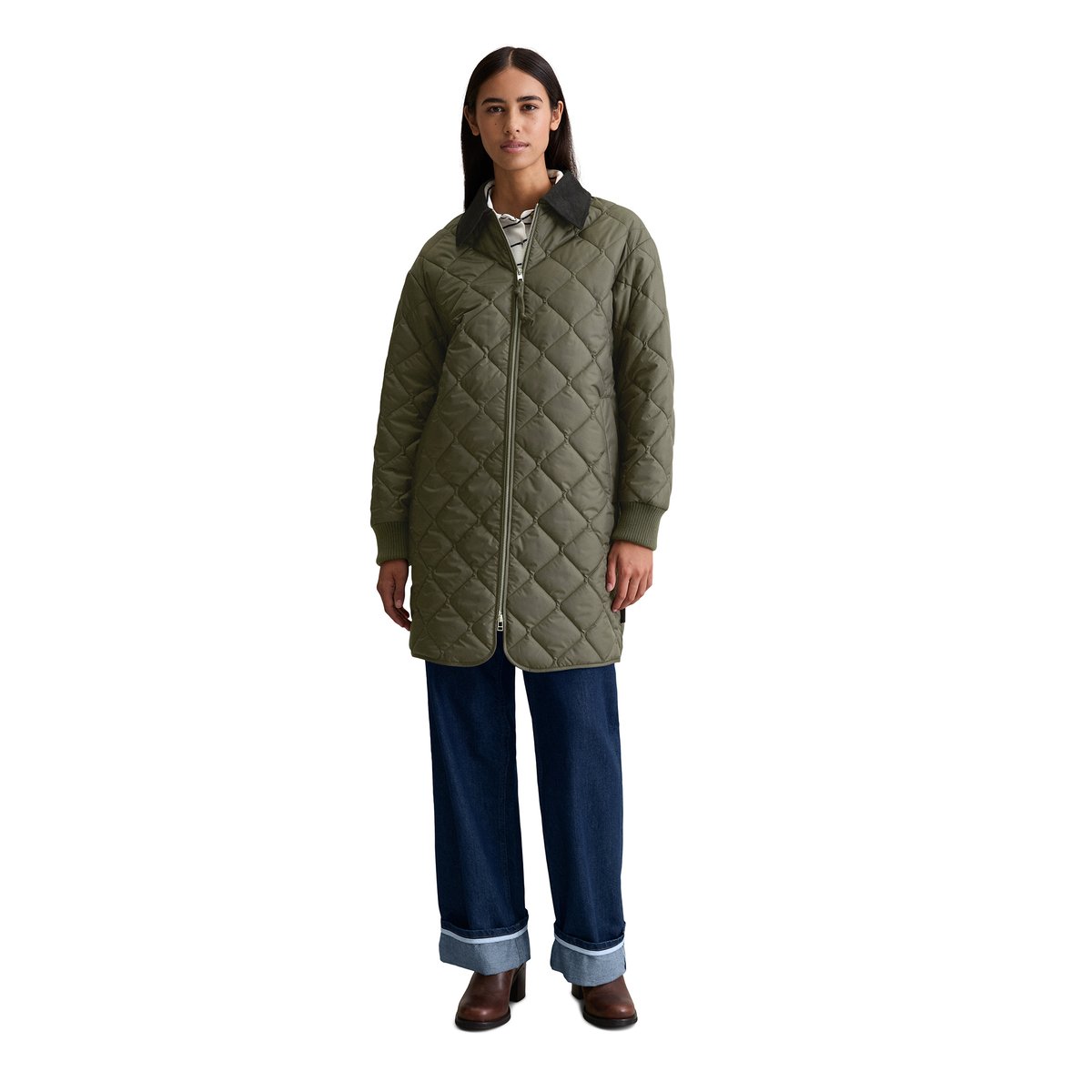 Manteau matelassé léger relaxed en polyester recyclé noir, MARC O’POLO DENIM