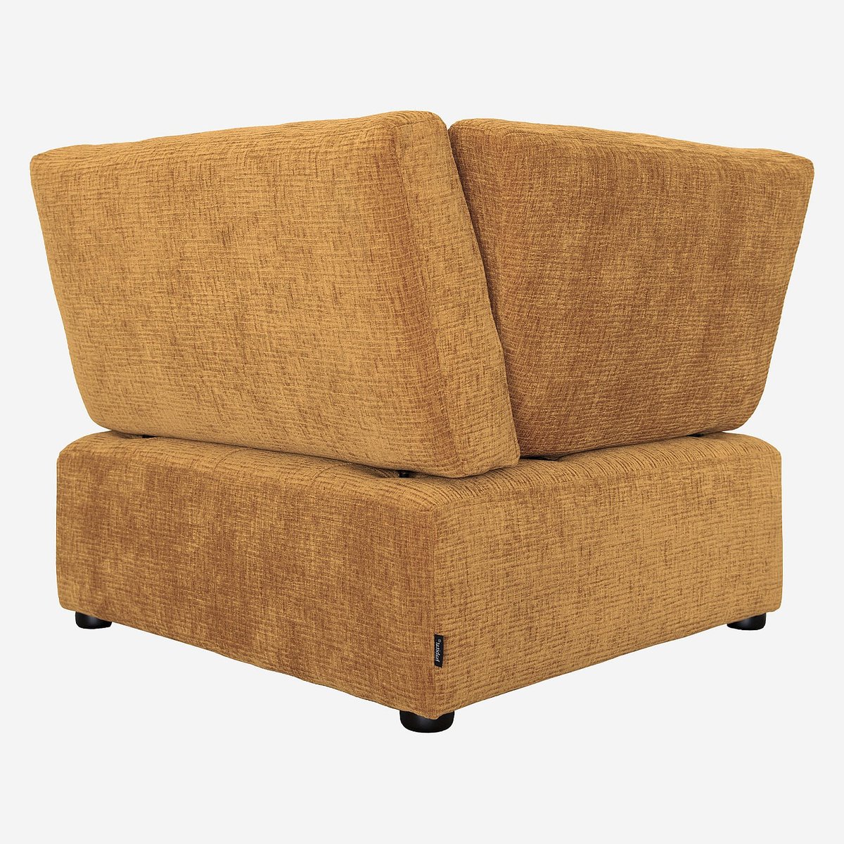 Fauteuil droit polyester REIKO jaune, HABITAT