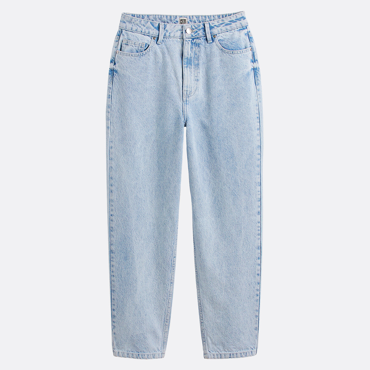 Jean mom em algodão bio, Signature PAULINE azul bleached, LA REDOUTE COLLECTIONS
